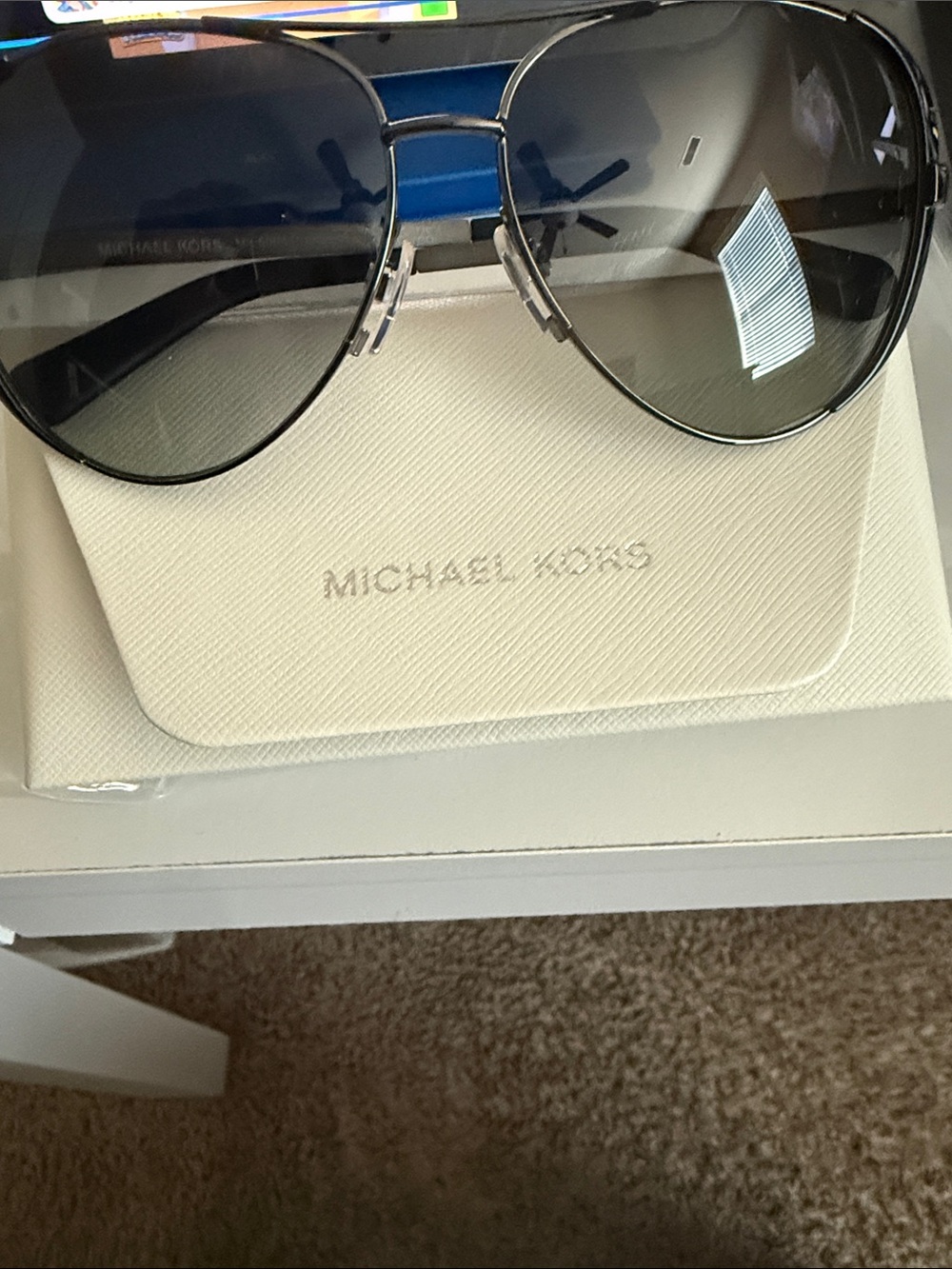 Michael Kors Men's Aviator Sunglasses in Silver with Gray Gradient Lenses